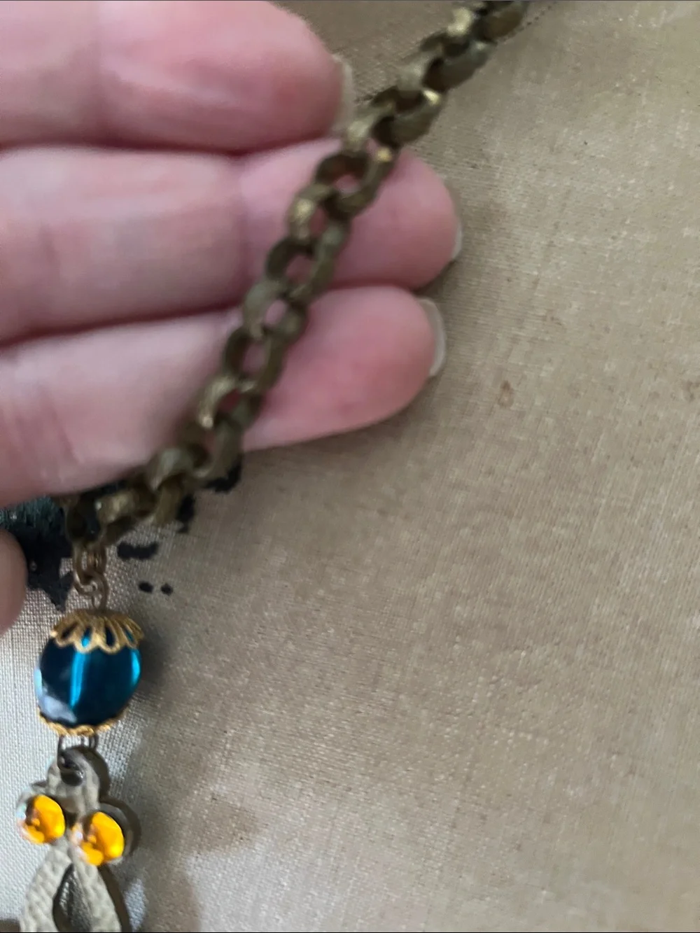 Renaissance Vintage-Style Multicolor Cross Pendant Necklace with crystals